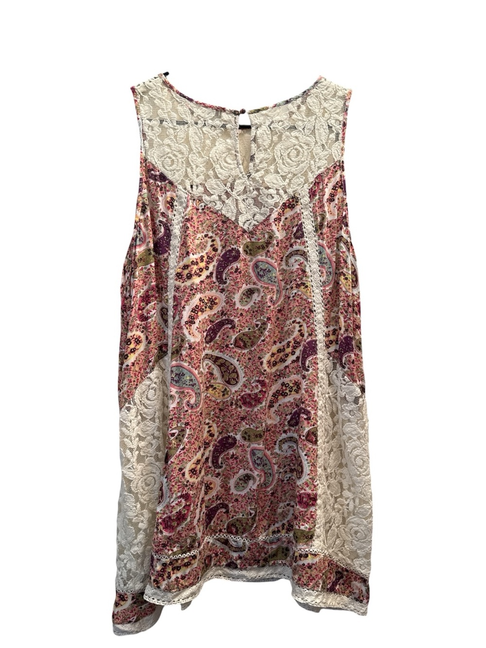 Anthropologie Umgee Cream Lace Top with Pink Multi Floral Dress/Top - Picture 2 of 6